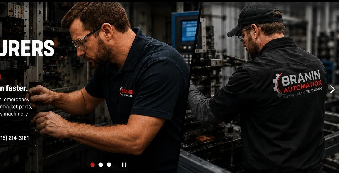 Industrial CNC service technician working in a control cabinet