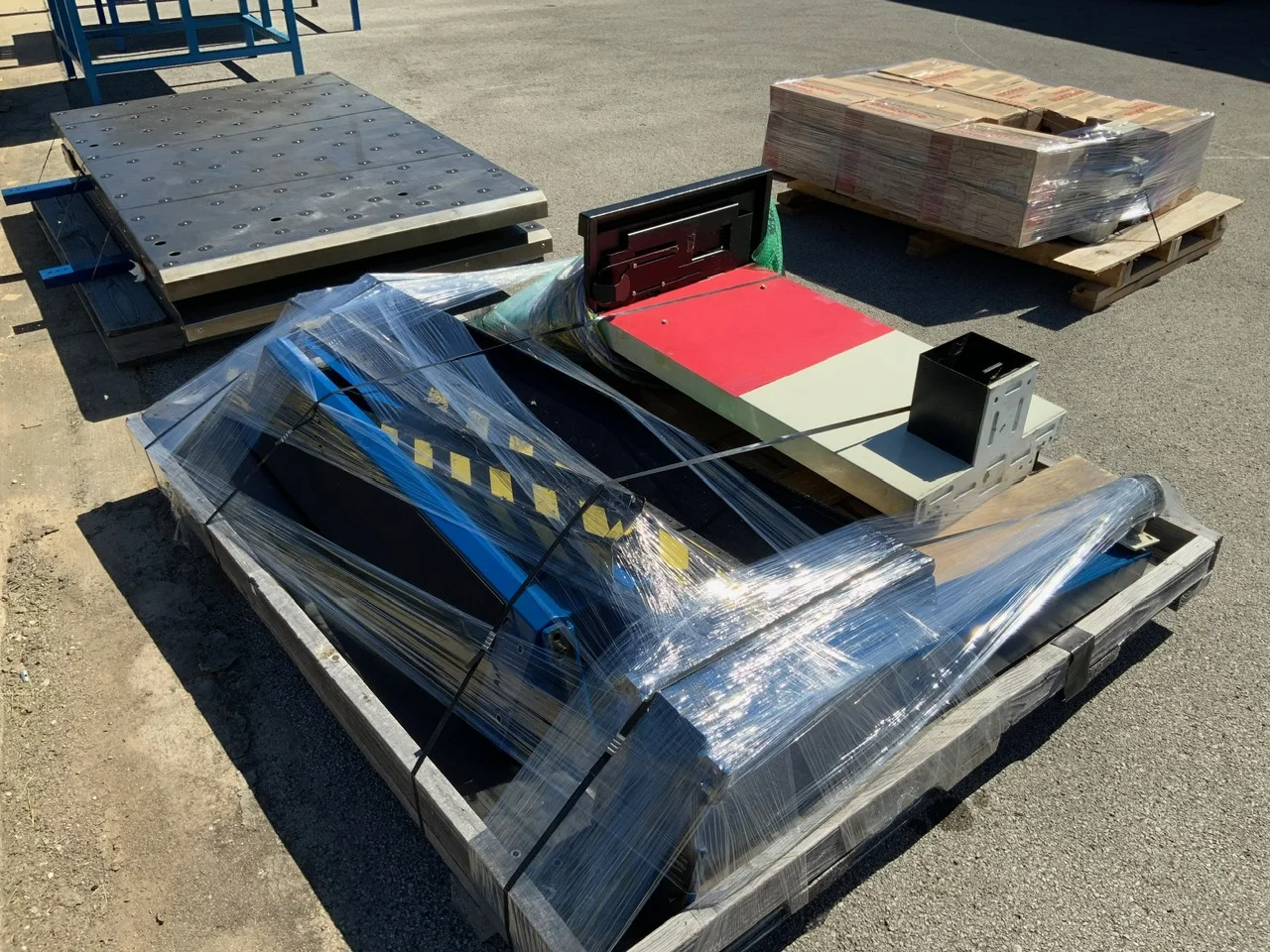 CNC fabrication equipment prepared and protected for relocation