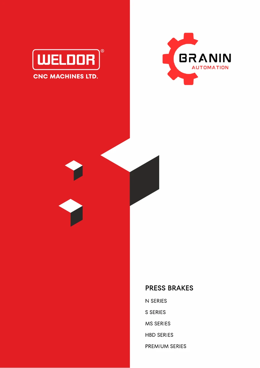 Cover of the WELDOR and Branin Automation U.S. press brake brochure