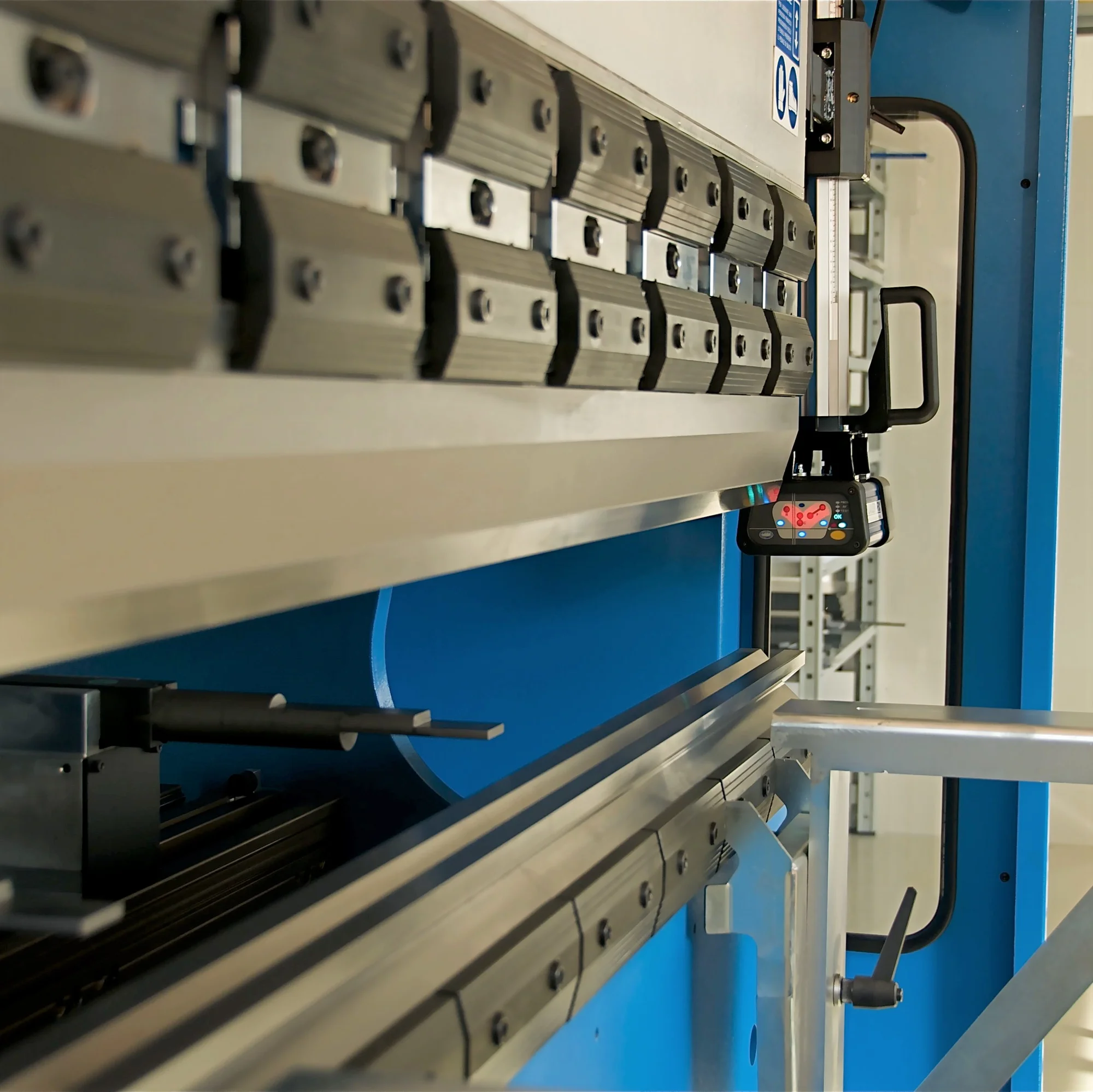 DSP laser guarding installed along press brake upper tooling