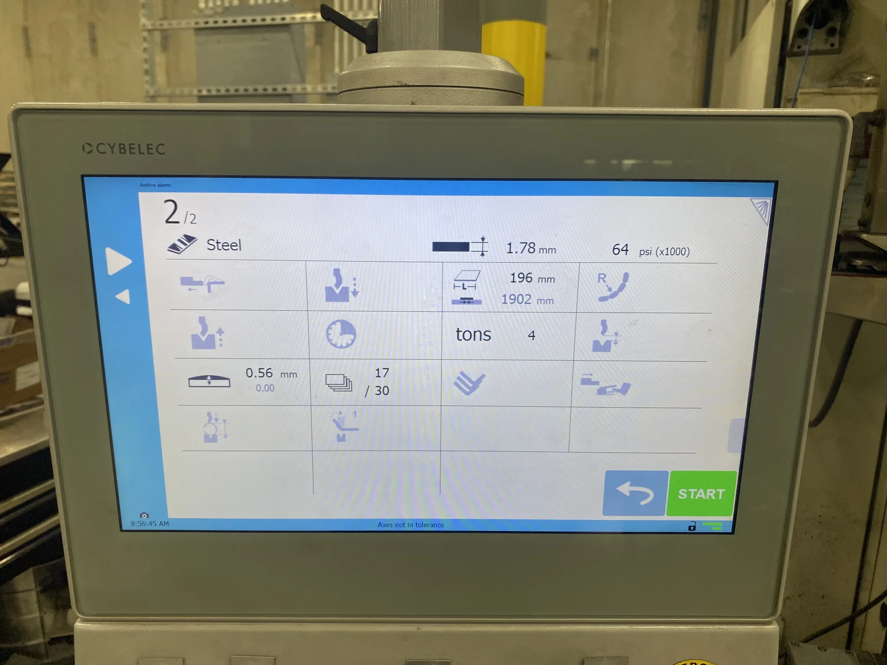 CYBELEC touchscreen press brake control