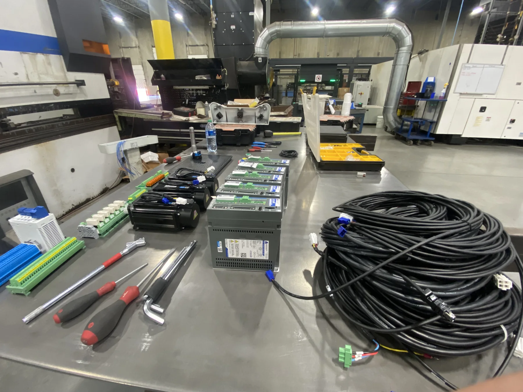 Control retrofit components prepared for installation