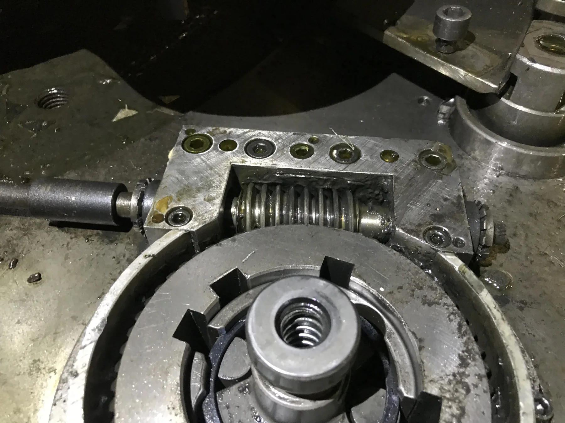 Industrial machine mechanical repair detail